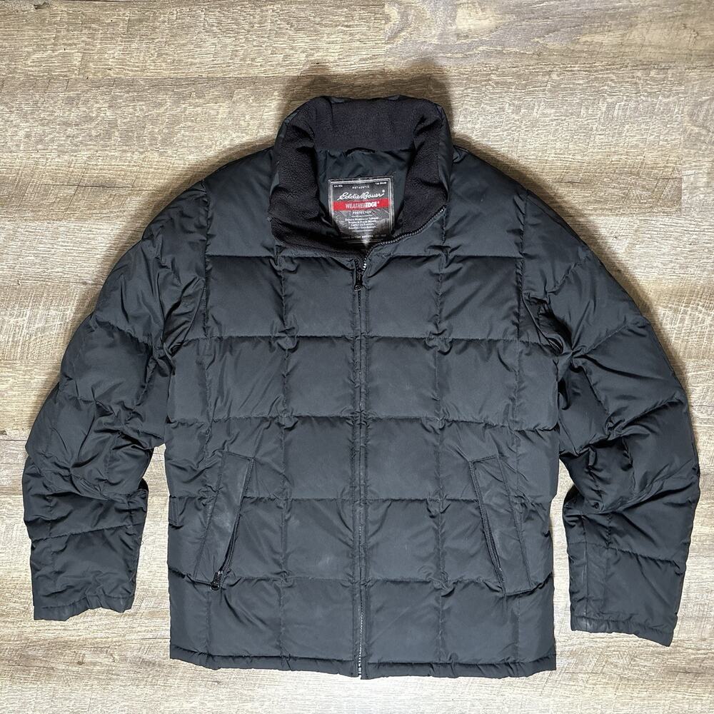 Eddie Bauer Down fill Puffer Jacket Women's XS Black Weatheredge Gorpcore READ*